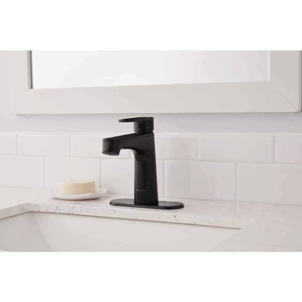 Glacier Bay Kendrick Single Hole Single-Handle Bathroom Faucet in Matte Black