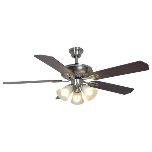 Hampton Bay Glendale 52 in. LED Indoor Brushed Nickel Ceiling Fan with Light Kit