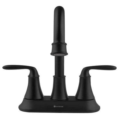Glacier Bay Sadira 4" Centerset 2-Handle High-Arc Bathroom Faucet in Matte Black