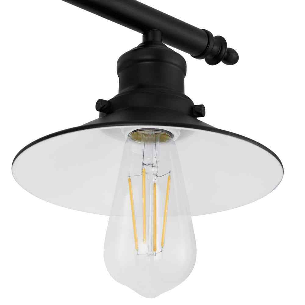 Hampton Bay Glenhurst 25 in. 3-Light Farmhouse Black Bathroom Vanity Light