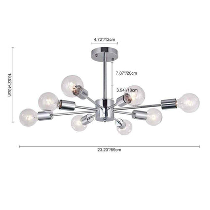 RRTYO Taraji 24.01 in. 8-Light Semi Chrome Semi-Flush Mount