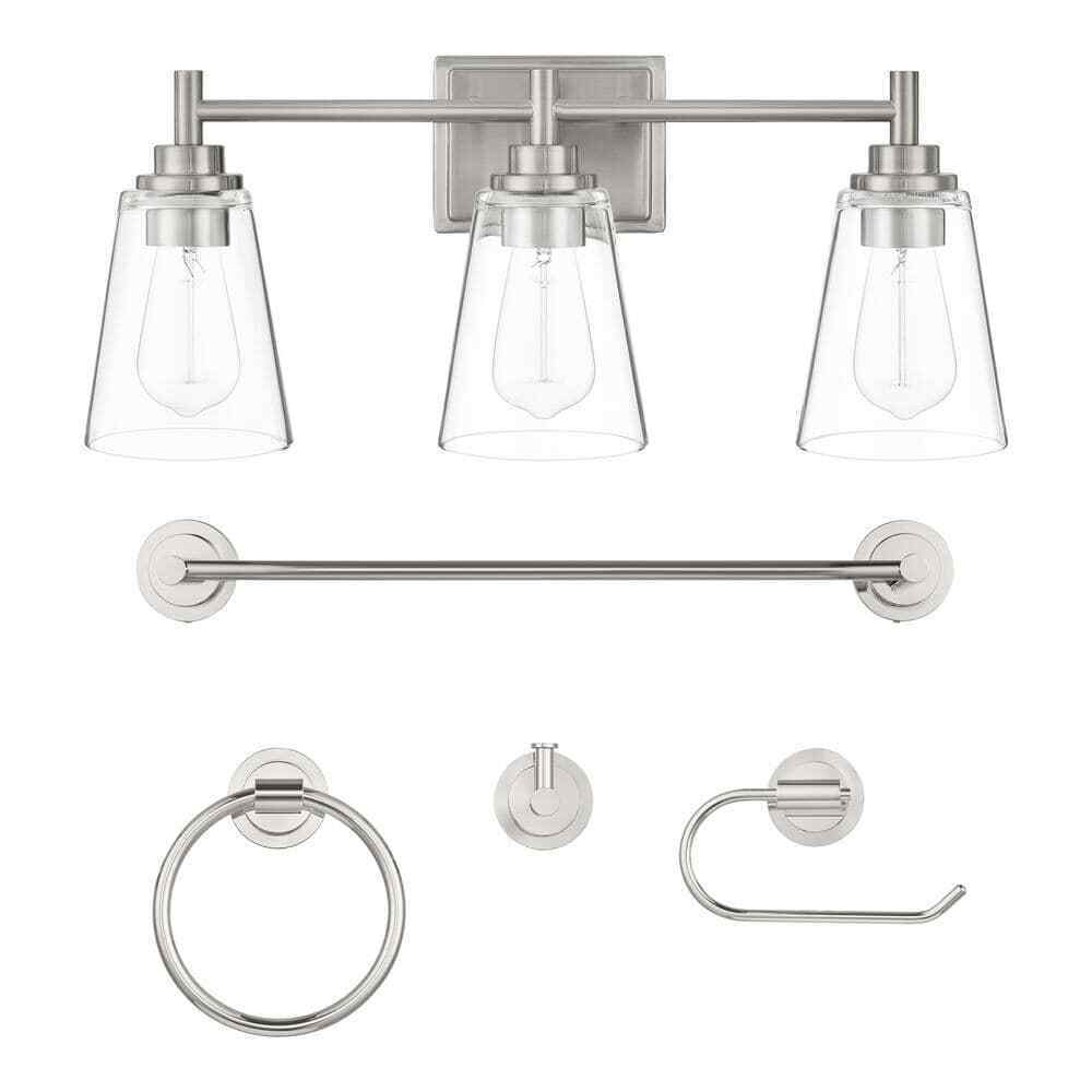 Hampton Bay Wakefield 22.5 in. 3-Light Chrome Vanity Light