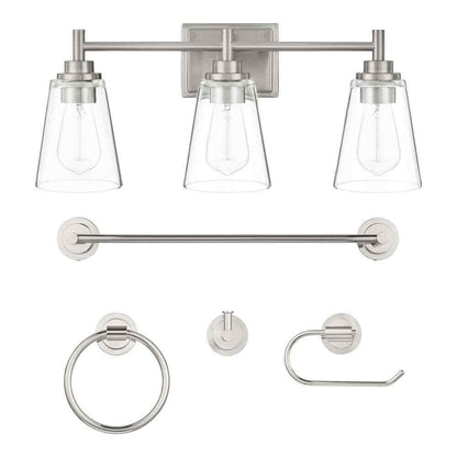 Hampton Bay Wakefield 22.5 in. 3-Light Chrome Vanity Light