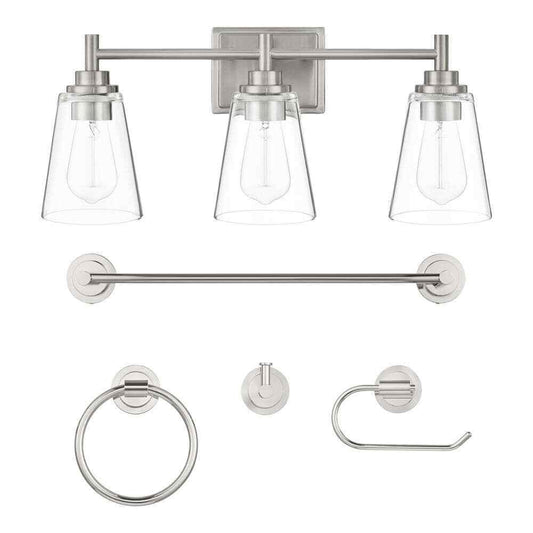 Hampton Bay Wakefield 22.5 in. 3-Light Chrome Vanity Light