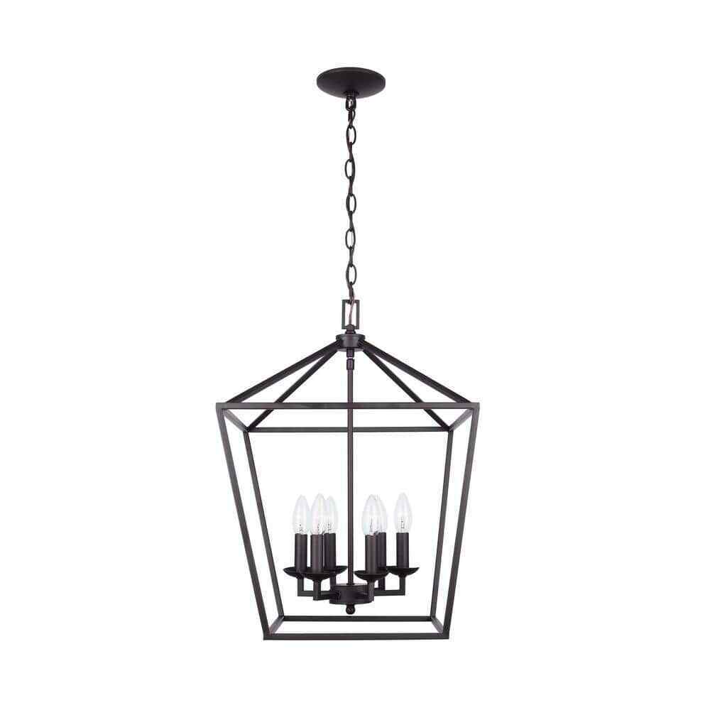 Home Decorators Weyburn 6-Light Bronze Farmhouse Chandelier Light Fixture