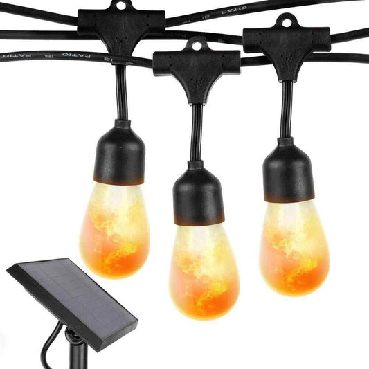 Brightech 12-Light 27 ft. Black Outdoor Solar Hanging LED String Lights