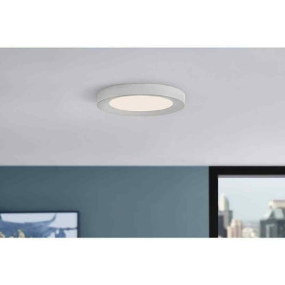 Home Decorators Calloway 13 in. Polished Nickel LED 5CCT Flush Mount