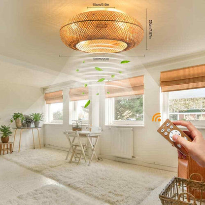 OUKANING 20 in. Gold Farmhouse 6-Speed Reversible Wind Direction Ceiling Fan