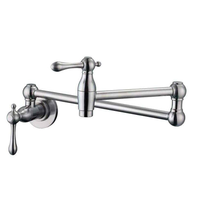 Glacier Bay Lyndhurst Wall Mounted Pot Filler in Brushed Nickel 67589-0004