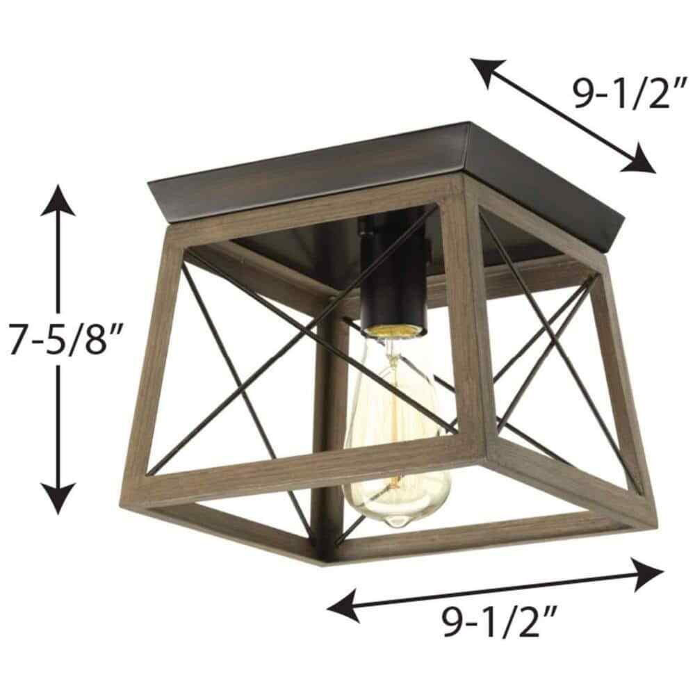 Progress Lighting Briarwood Antique Bronze Flush Mount Light w/Painted Oak Frame