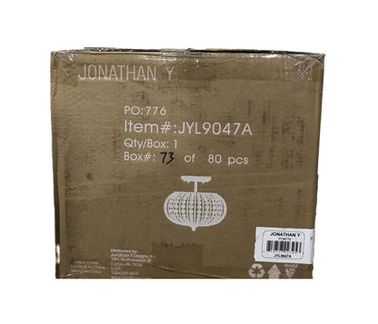 JONATHAN Y Catalina Oil Rubbed Bronze/Crystal Metal/Acrylic LED Semi-Flush Mount