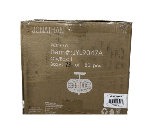 JONATHAN Y Catalina Oil Rubbed Bronze/Crystal Metal/Acrylic LED Semi-Flush Mount