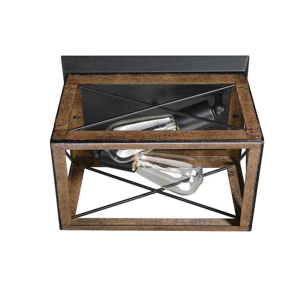 Hukoro Mousse 12 in. W. 2-Light Flush Mount with Matte Black Finish