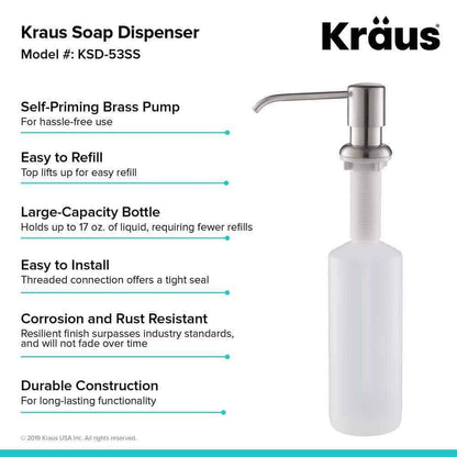 KRAUS Boden Kitchen Soap Dispenser in Stainless Steel KSD-53SS
