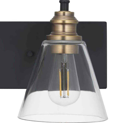 Hampton Bay Manor 24 in. 3-Light Matte Black Industrial Bathroom Vanity Light