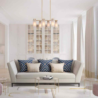 LNC Modern Matte Brass Chandelier Gold 6-Light Dining Room Island Chandelier