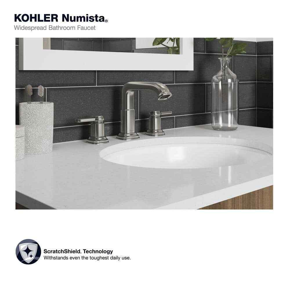 KOHLER Numista 8 in. Widespread Double Handle Bathroom Faucet in Brushed Nickel