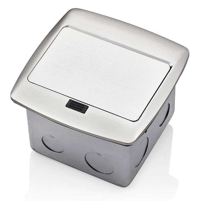 Leviton Pop-Up Floor Box with 15 Amp Tamper-Resistant Outlet Brushed Nickel