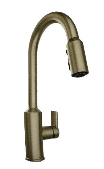 MOEN Meena Single-Handle Pull-Down Sprayer Kitchen Faucet Bronzed Gold