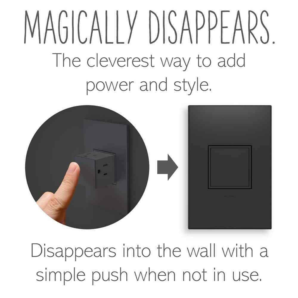 Legrand adorne 15 Amp 125-Volt Tamper Resistant 1-Gang Pop-Out Outlet Graphite