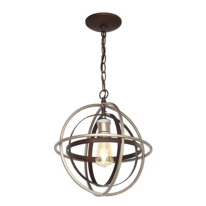 Home Decorators Barton Bay 1-Light Bronze and Champagne Pewter Orb Mini Pendant