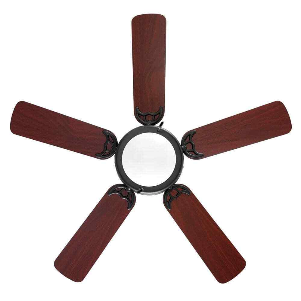 Hugger 44 in. LED Indoor Matte Black Ceiling Fan with Light Kit