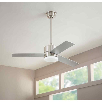 Hampton Bay Madison 52 in. Indoor Brushed Nickel Ceiling Fan w/ Light and Remote
