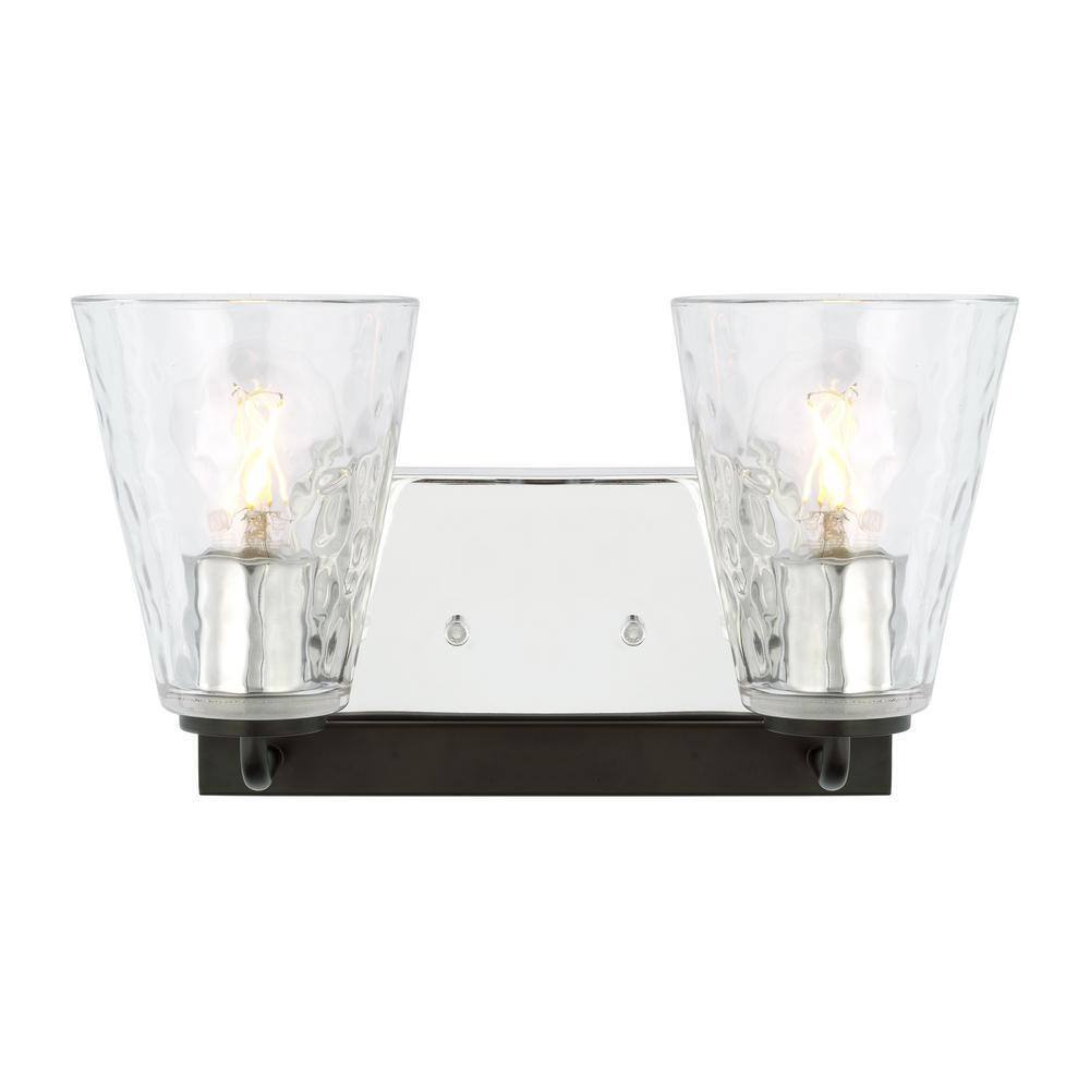 Home Decorators Westbrook 2-Light Matte Black Modern Bathroom Vanity Light
