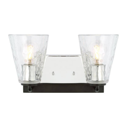 Home Decorators Westbrook 2-Light Matte Black Modern Bathroom Vanity Light