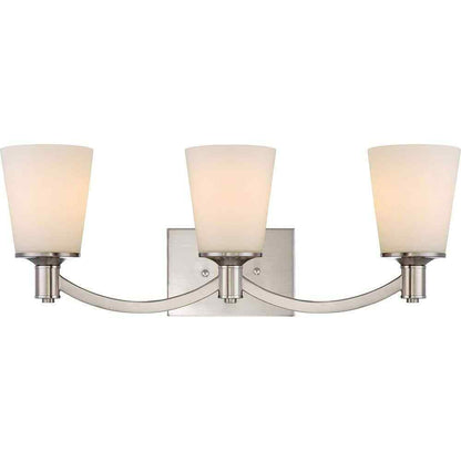 SATCO 3-Light Brushed Nickel Bath Light 60/5823