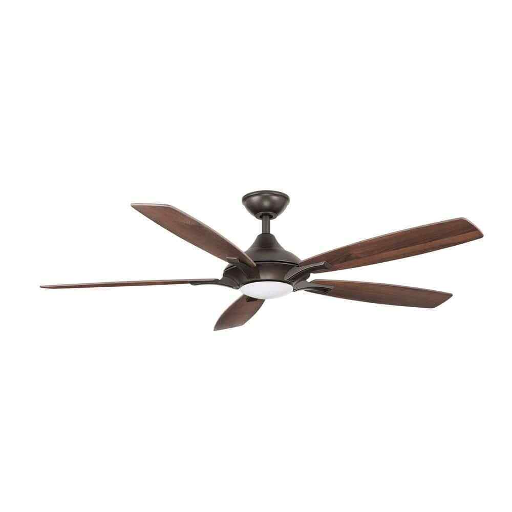 Home Decorators Petersford 56 in. Integrated LED Oil Rubbed Bronze Ceiling Fan