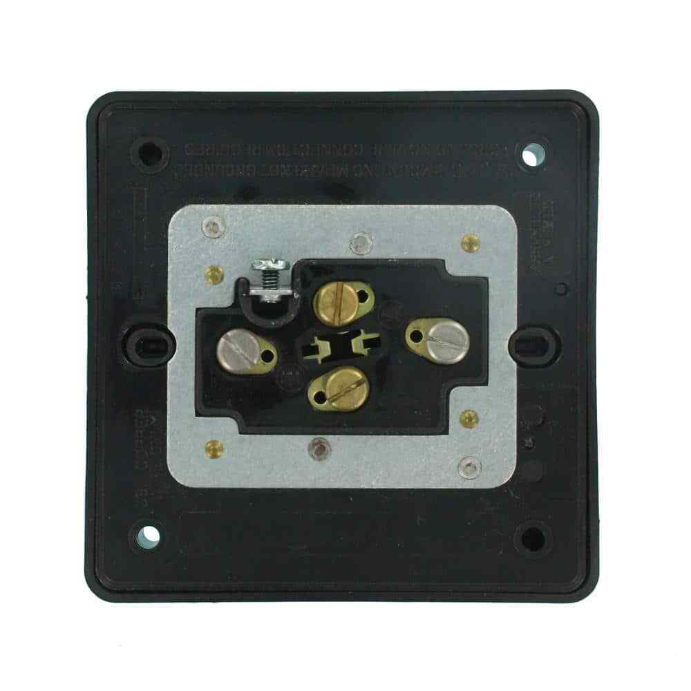 Leviton 20 Amp Industrial Grade Heavy Duty 4-in-1 Grounding Outlet Black
