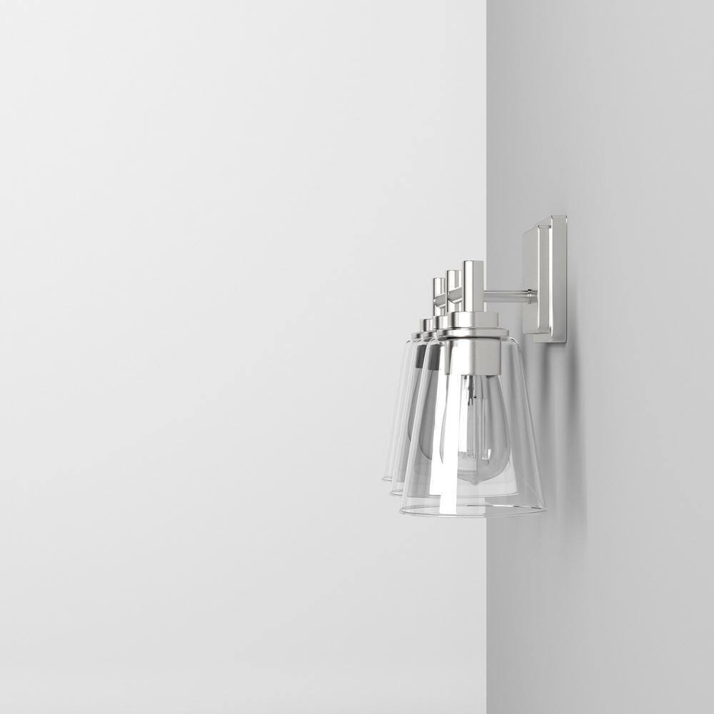 Hampton Bay Wakefield 22.5 in. 3-Light Brushed Nickel Bath Vanity Light