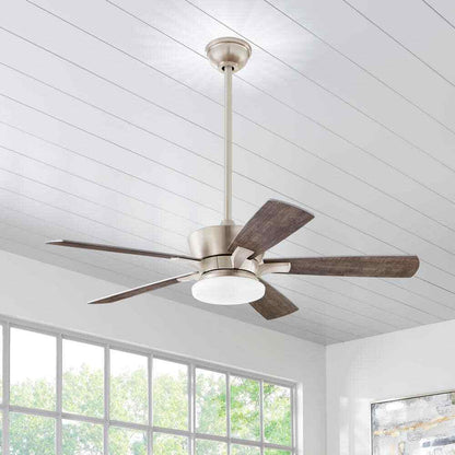 Home Decorators Bergen 52 in. LED Uplight Brushed Nickel Ceiling Fan