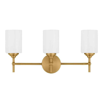 Home Decorators Ayelen Matte Brass Bathroom Vanity Light w/ Opal White Glass