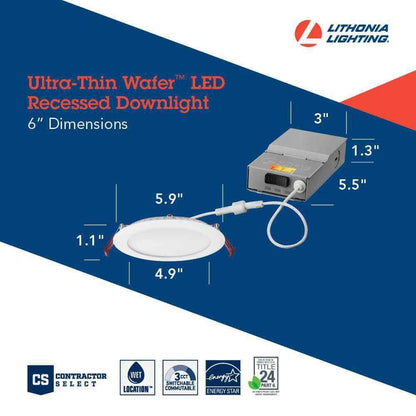 Lithonia Lighting 6 in. Wafer Oil-Rubbed Bronze Selectable LED Recessed Kit
