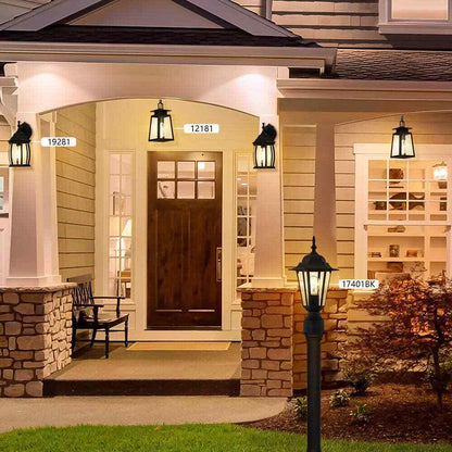 Pia Ricco 1-Light Textured Black Not Solar Outdoor Wall Lantern Sconce