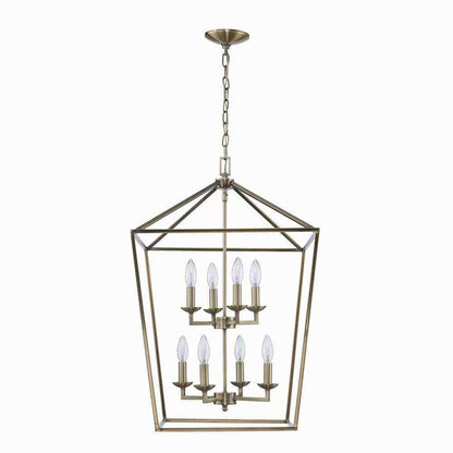 Home Decorators Weyburn 8-Light Brushed Brass Farmhouse Chandelier Light Fixture