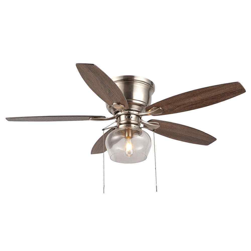Hampton Bay Stoneridge 52 in. LED Brushed Nickel Hugger Ceiling Fan