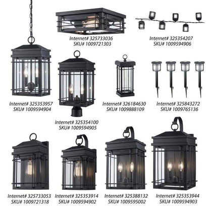 Monteaux Lighting Bel Air 2-Light Black Outdoor Hanging Pendant Light Fixture
