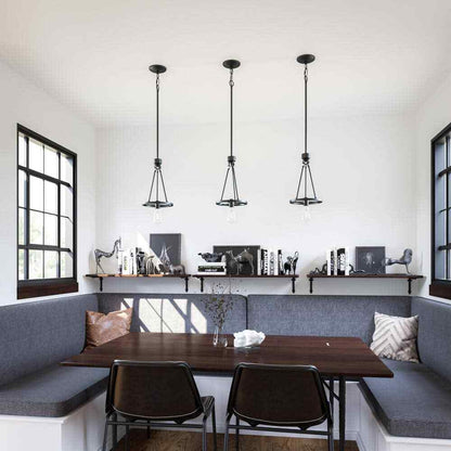 Hampton Bay Stratton 1-Light Black Mini Pendant with No Shade HDP00006