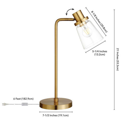Meyer&Cross Granville 21 in. Brass Table Lamp with Glass Shade TL1020