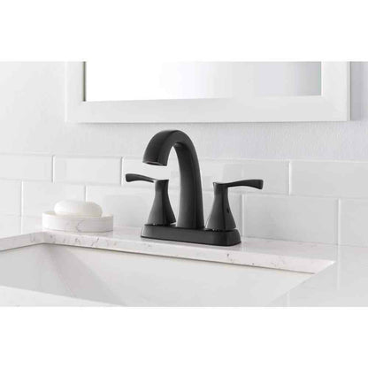 Glacier Bay Calandine 4 in. Centerset 2-Handle Bathroom Faucet Matte Black
