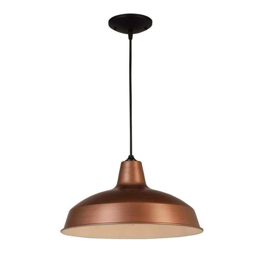 Hampton Bay 1-Light Vintage Copper Warehouse Pendant with Metal Shade