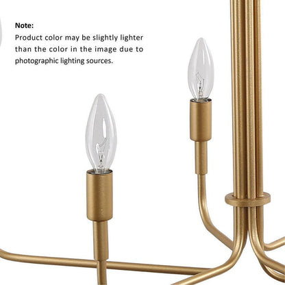 LNC Modern Light Gold Chandelier Contemporary 6-Light Candlestick Hanging Light