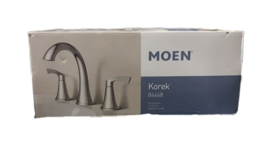 MOEN Korek 8 in. Widespread Double Handle High-Arc Bathroom Faucet Chrome