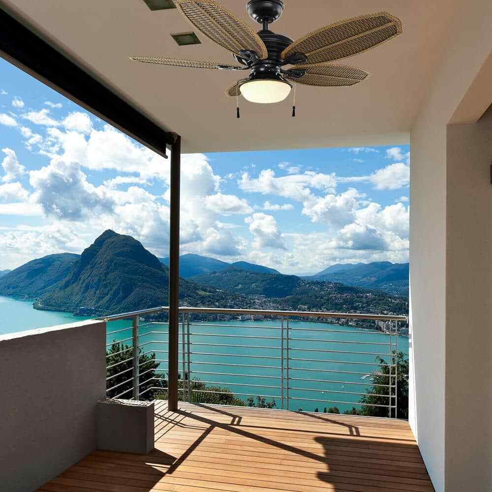 Hampton Bay Palm Beach III 48 in. LED Indoor/Outdoor Natural Iron Ceiling Fan
