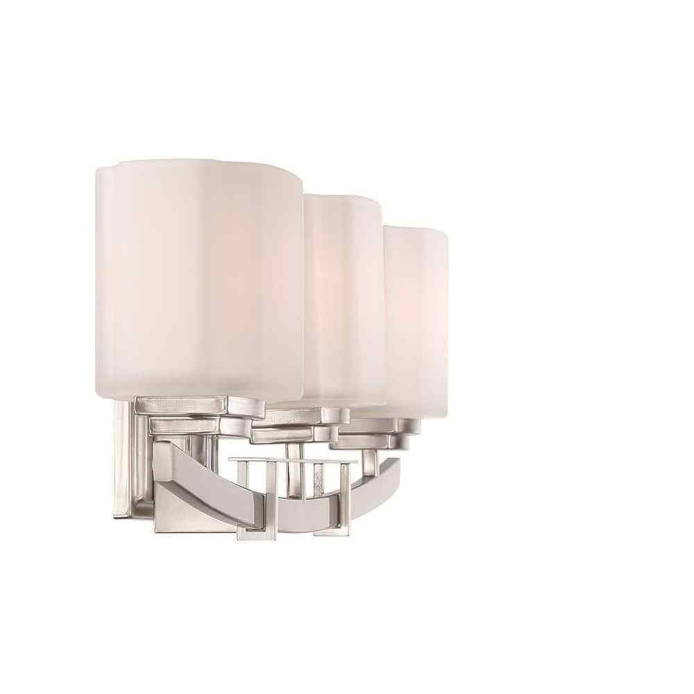 Hampton Bay Architecture 3-Light Brushed Nickel Vanity Light