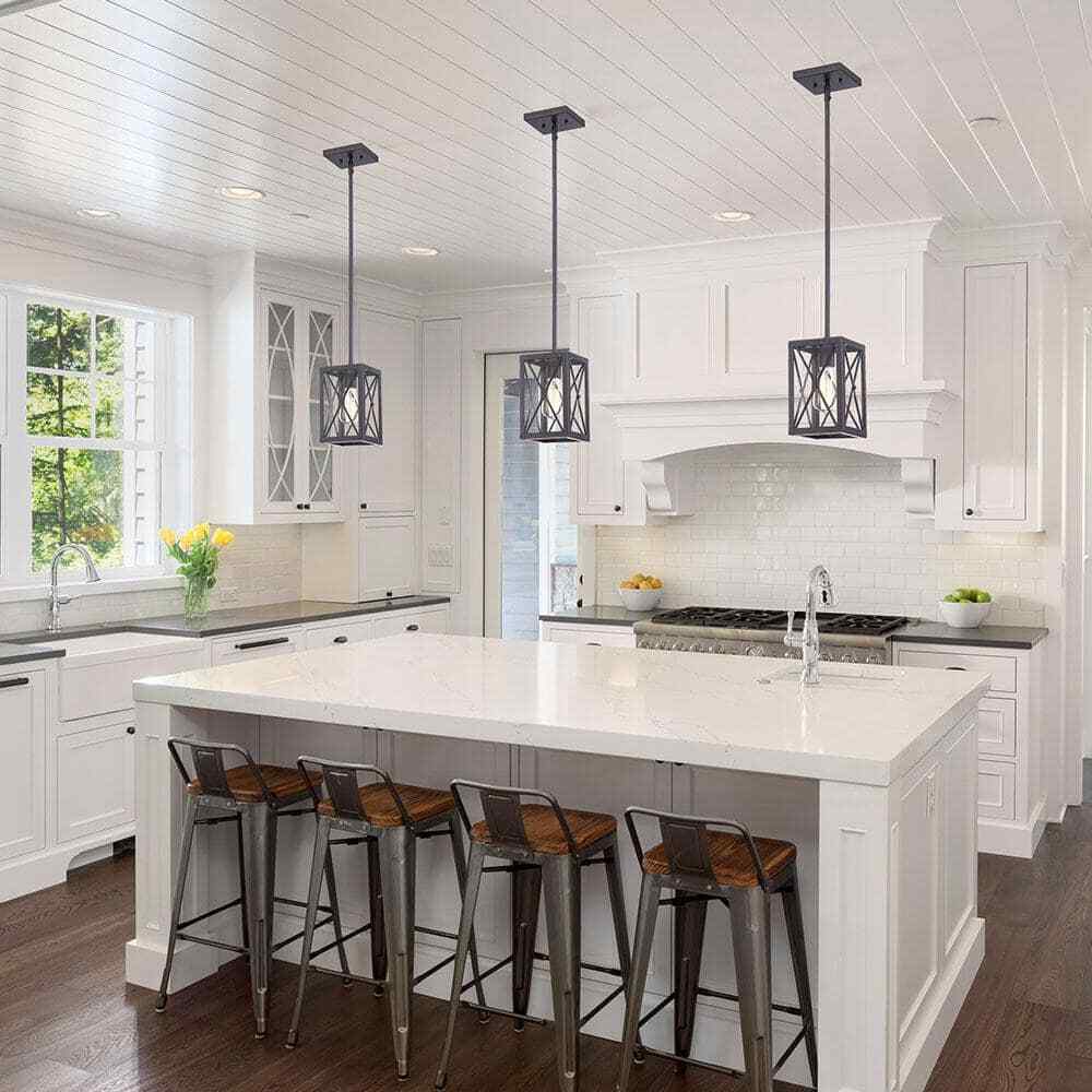 Home Decorators Harwood 60-Watt 1-Light Royal Bronze Mini-Pendant w/ Cage Shade