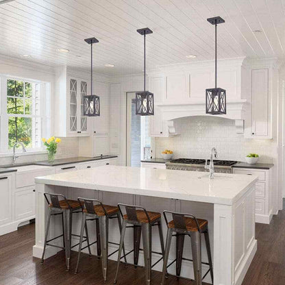 Home Decorators Harwood 60-Watt 1-Light Royal Bronze Mini-Pendant w/ Cage Shade